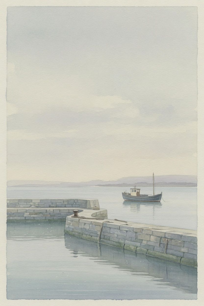 Watercolour harbour booklet design